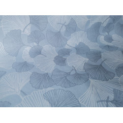 Textilwachstuch - Blätter taubenblau